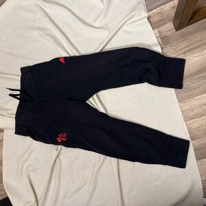 Adidas Kids Black Joggers with Red Logo